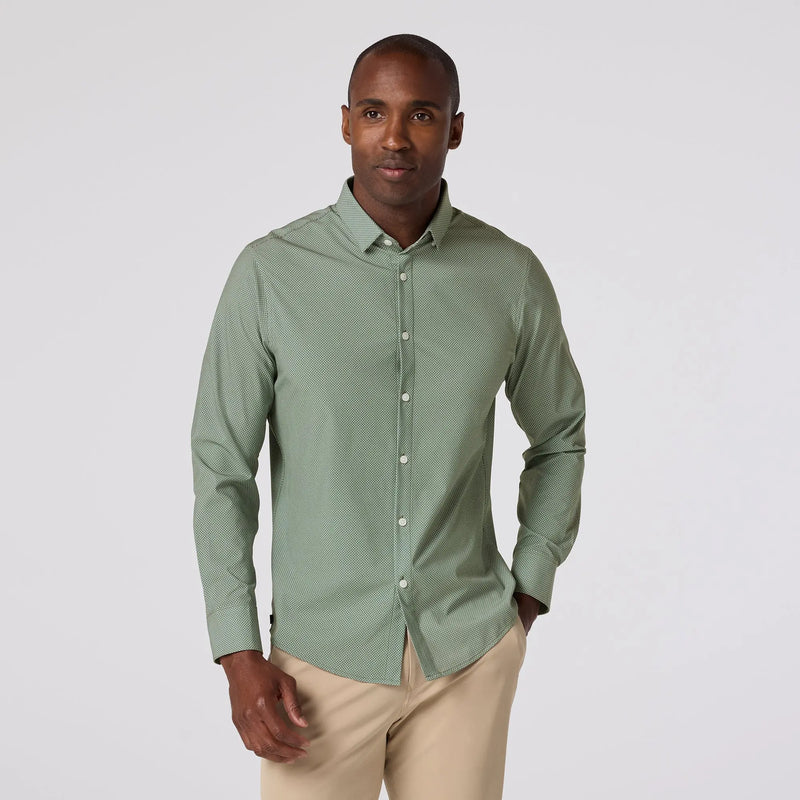 Leeward Dress shirt - Olive Pressed Diamond Mizzen + Main