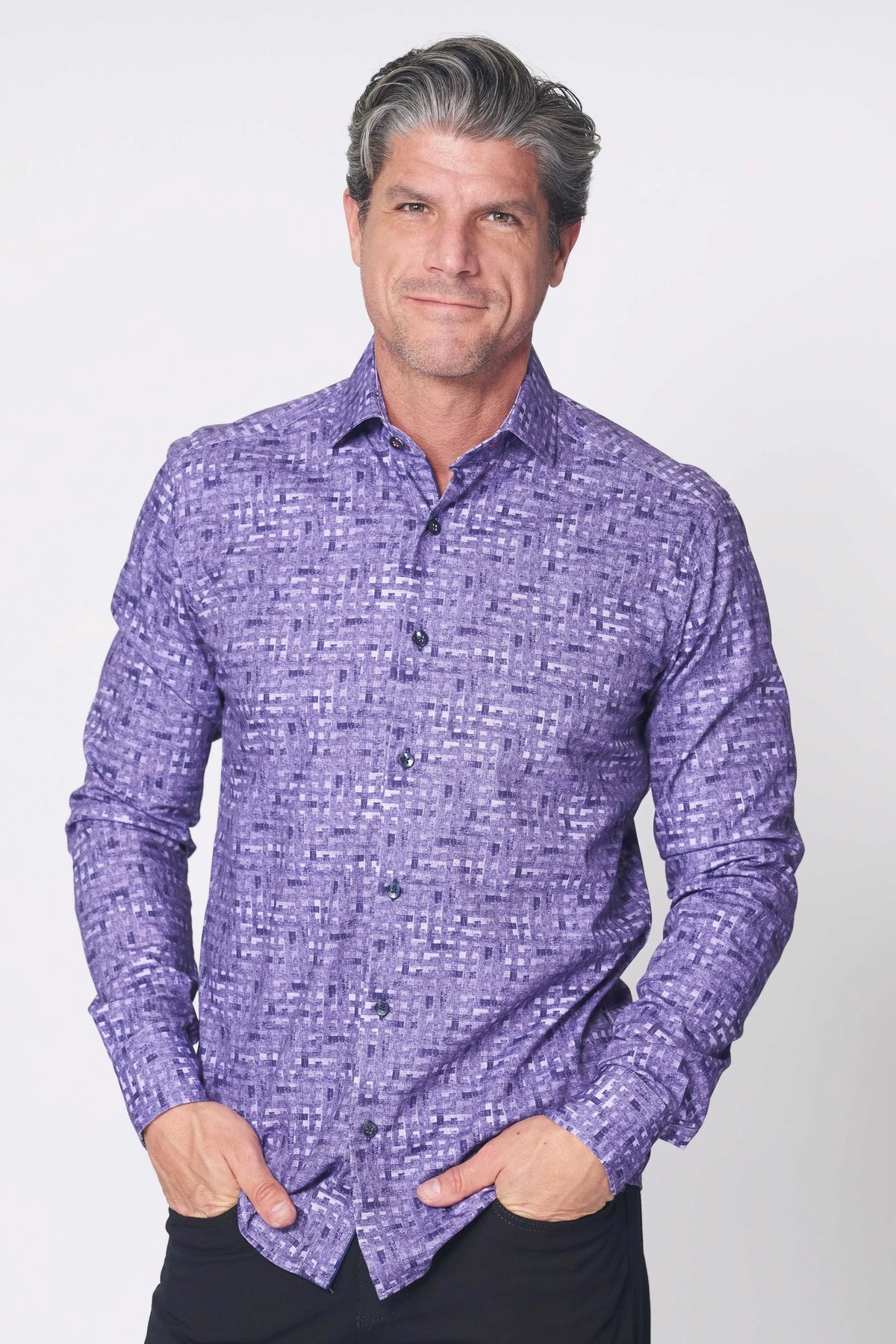 Purple Check Sport Shirt 7 Downie St.