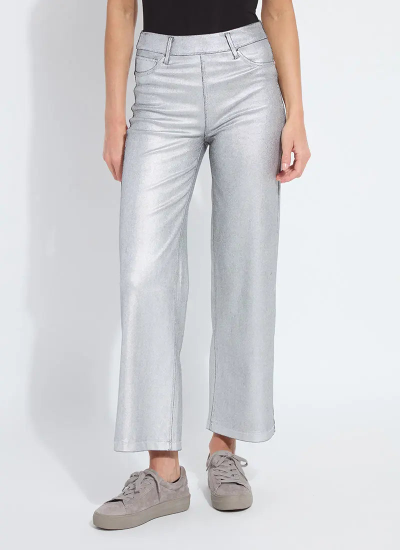 Metallic Coated Wide Leg Denim Lysse