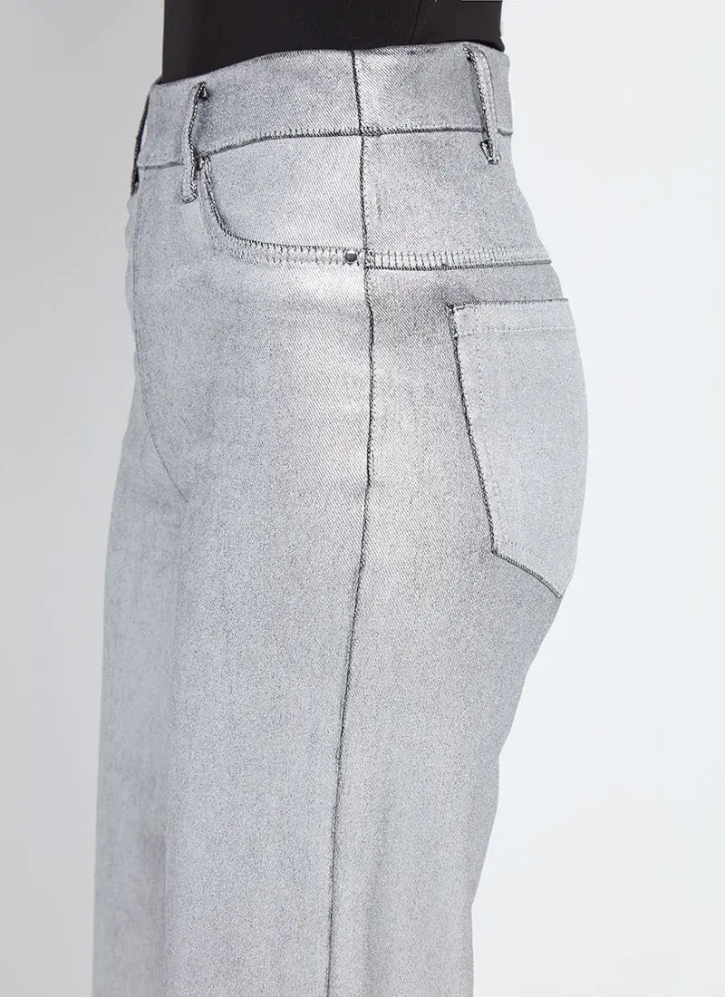 Metallic Coated Wide Leg Denim Lysse