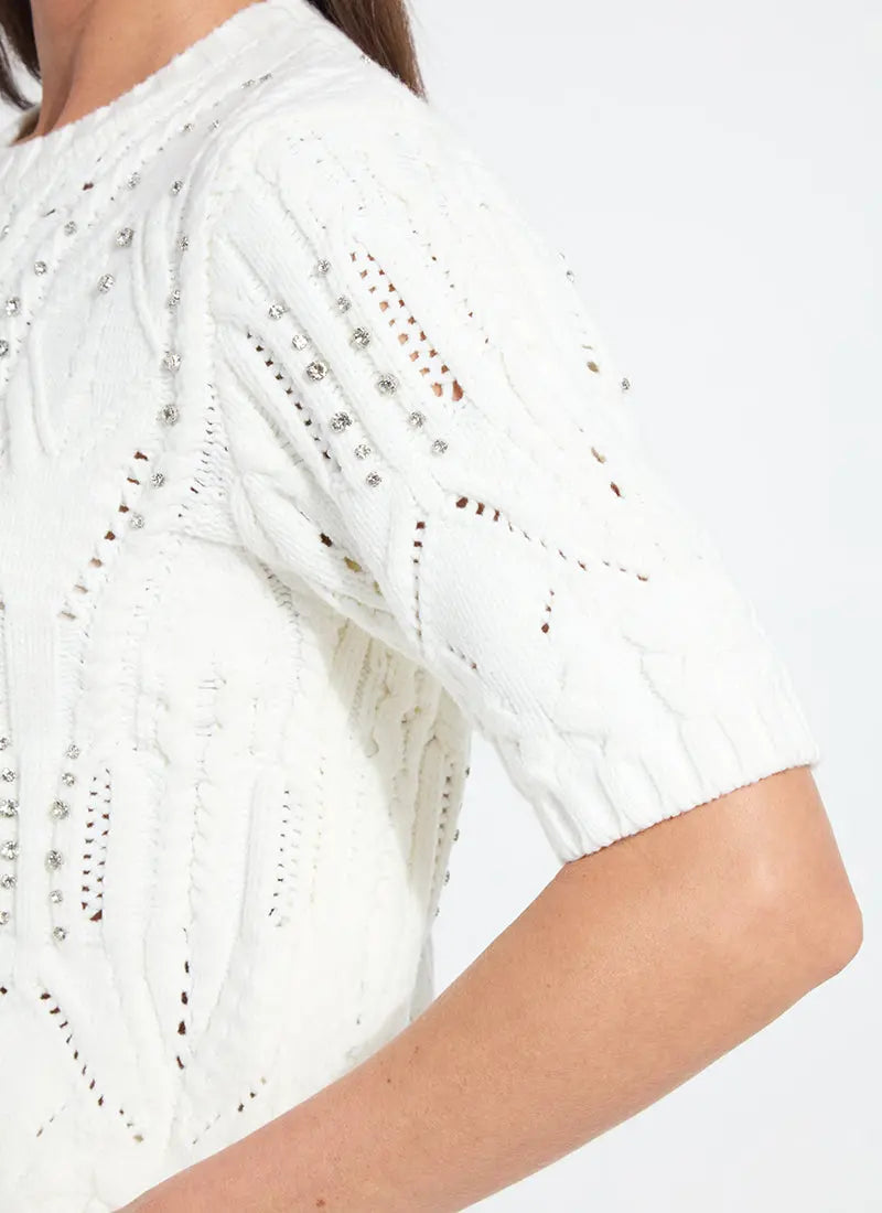 Hadley Embellished Cable Sweater Lysse
