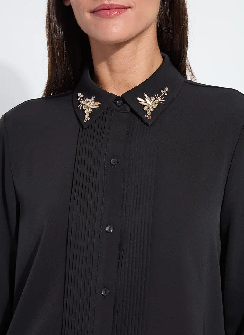 Lizeth Embellished Tuxedo Shirt Lysse