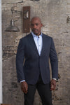 Welland Sport Coat – Navy Tonal Microcheck Stretch Knit 7 Downie St.