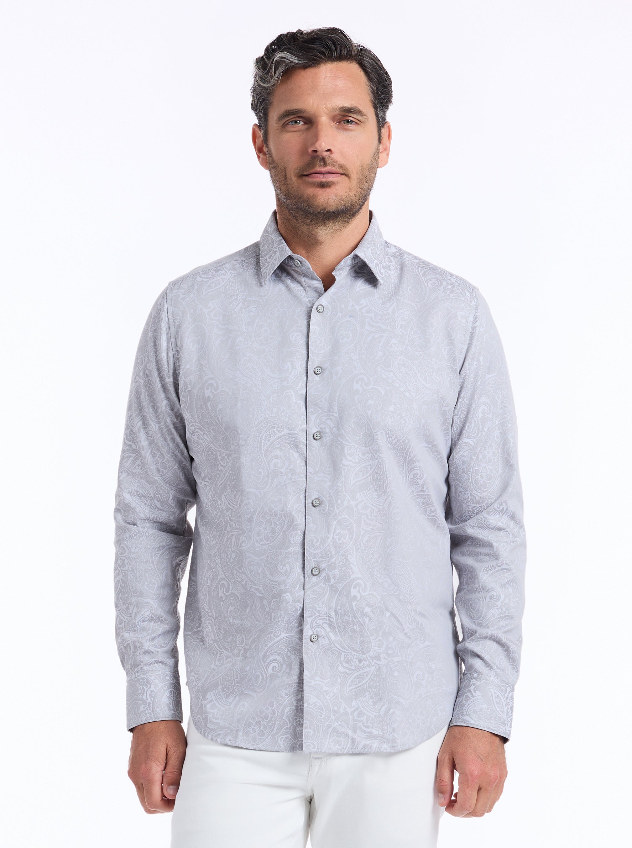 Hudson Grey Paisley Sport Shirt