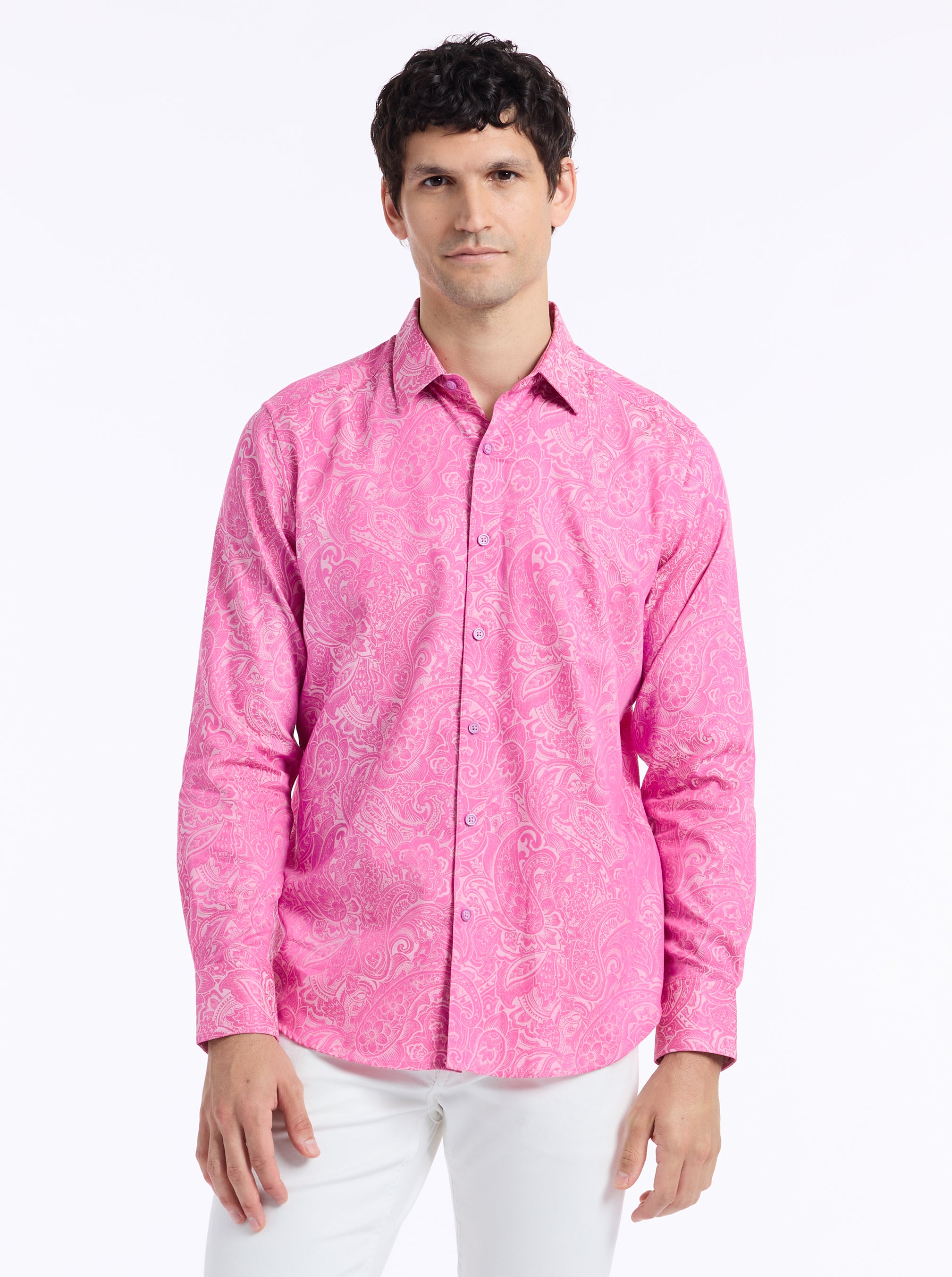Hudson Pink Paisley Sport Shirt