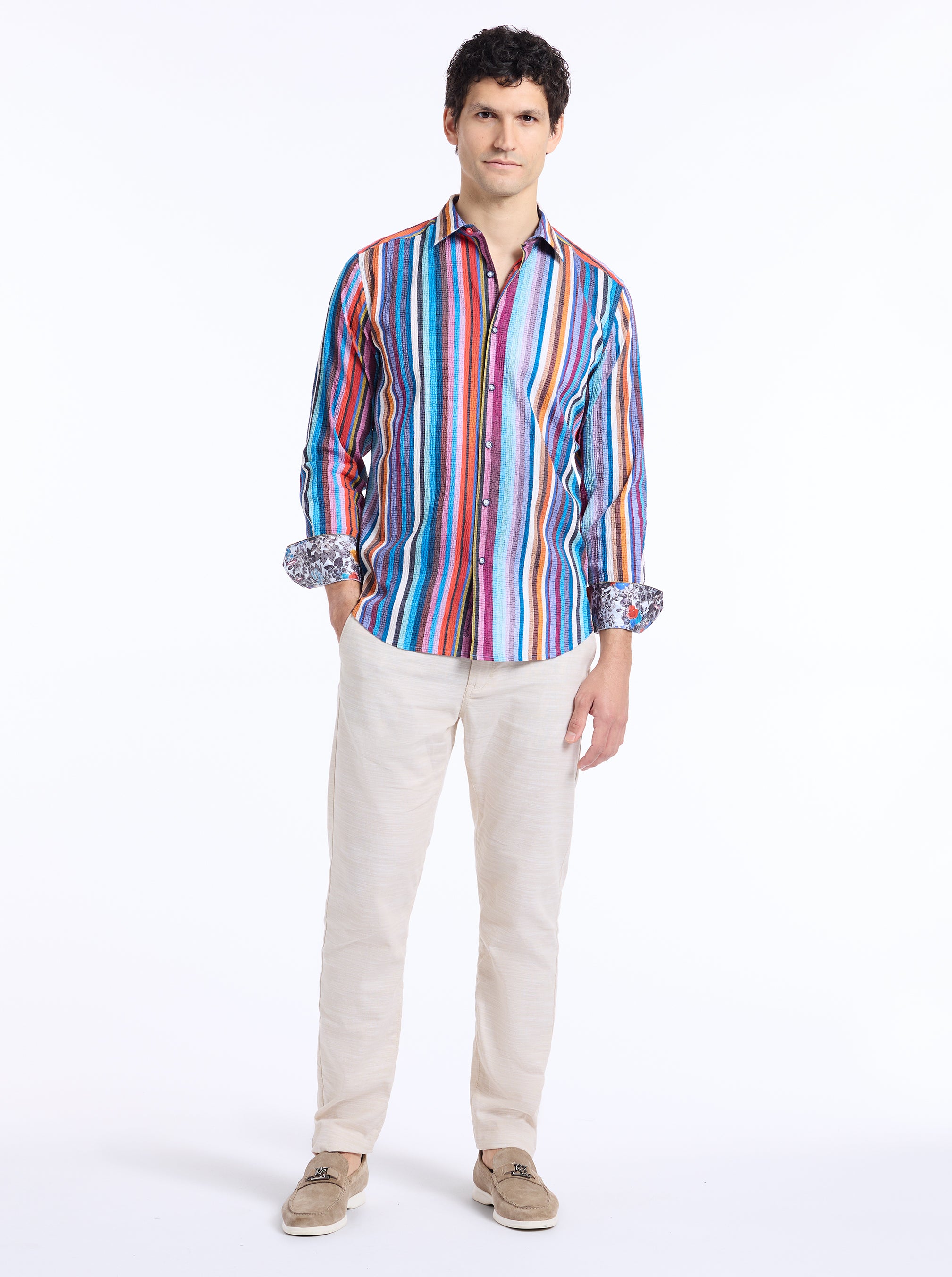 Pomsford Seersucker Sport Shirt