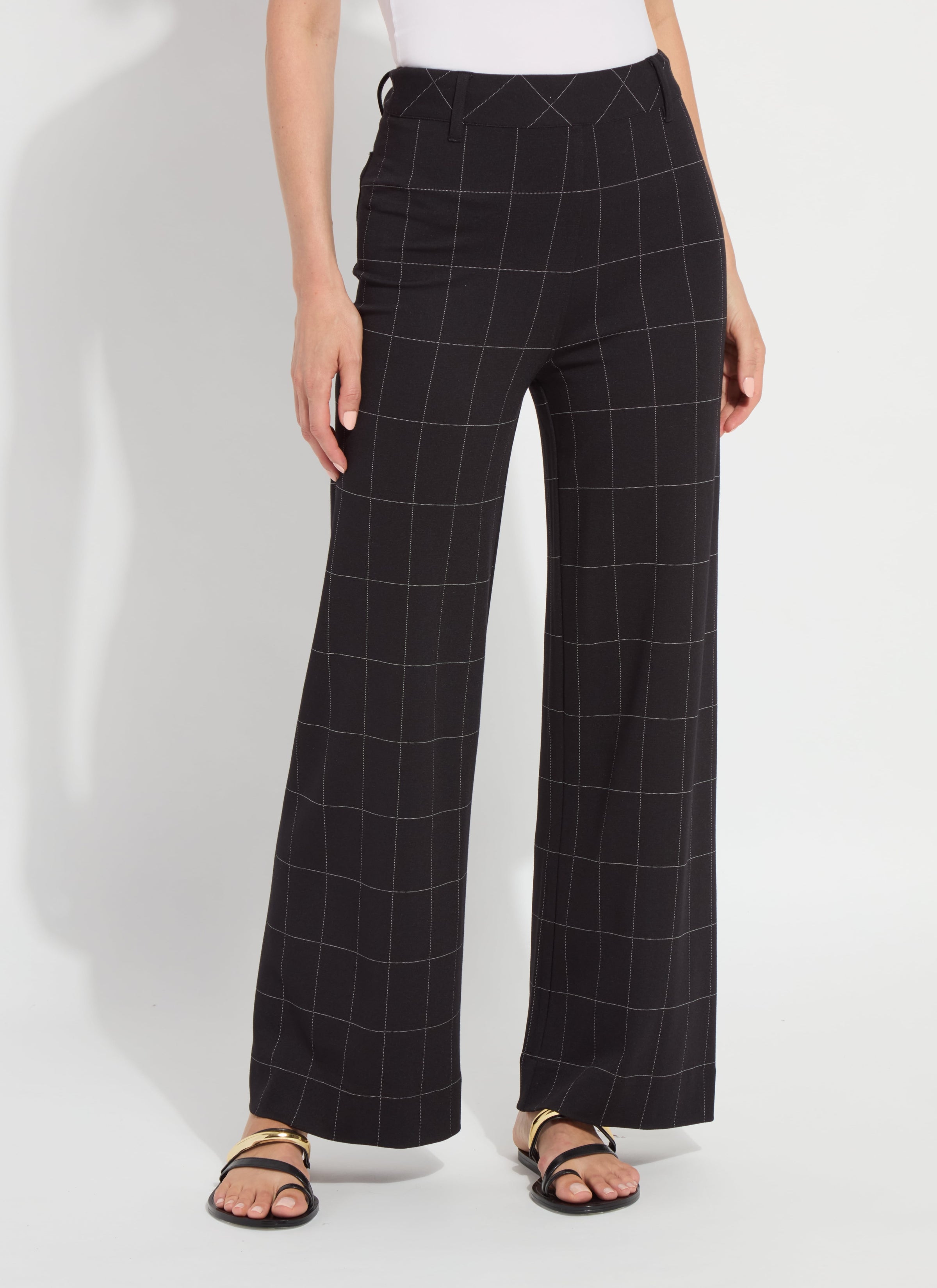 Erin Wide Leg Trouser - Double Check