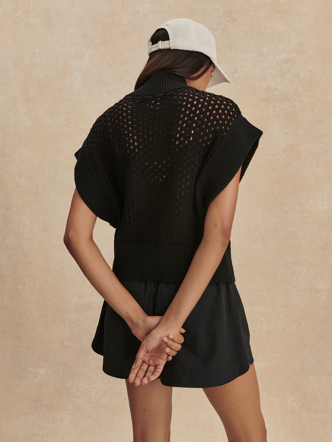 Gaines Black Half Zip Knit