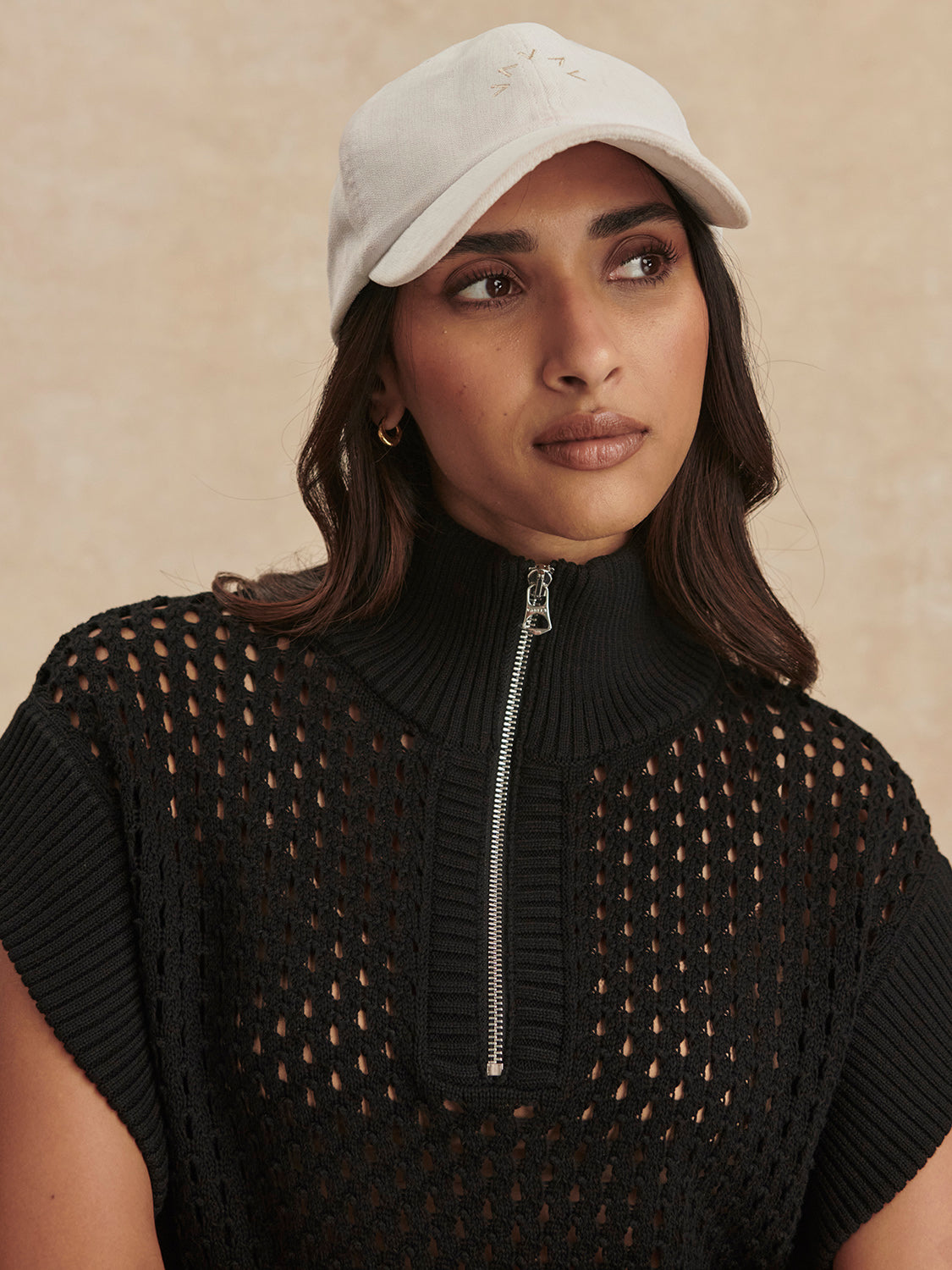 Gaines Black Half Zip Knit