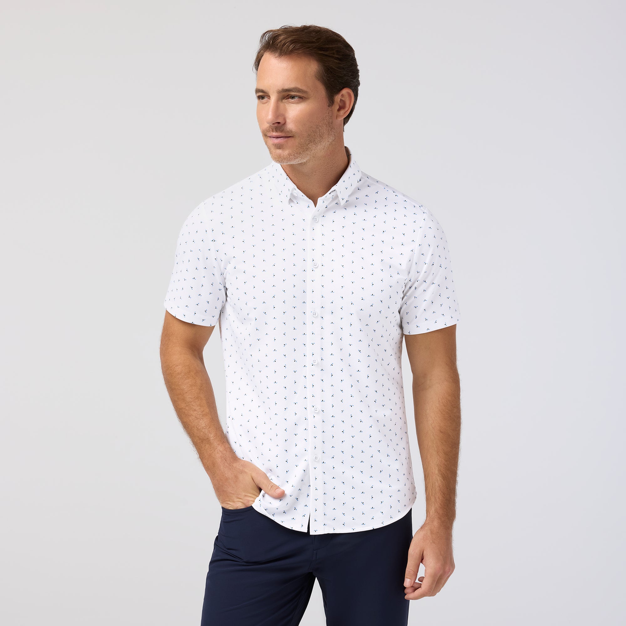 Halyard Dress Shirt - White Floral