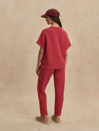 Adria Half Zip Sweat - Rich Raspberry