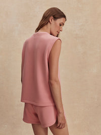 Simmons Half Zip Tank - Brandy Rose