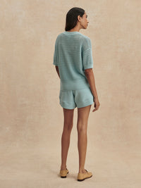 Callie Knit Top - Porcelain Blue
