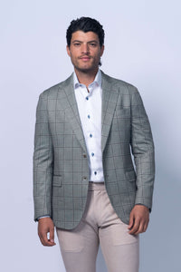 Oakdale Green Cotton Windowpane Sport Coat