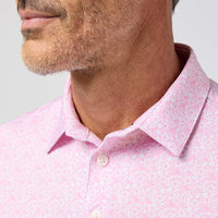 Pink Azaleas Outline Versa Short Sleeve Polo