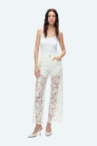 White Lace High Rise Jeans
