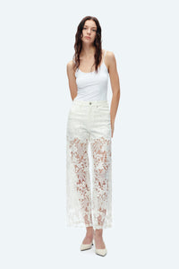 White Lace High Rise Jeans