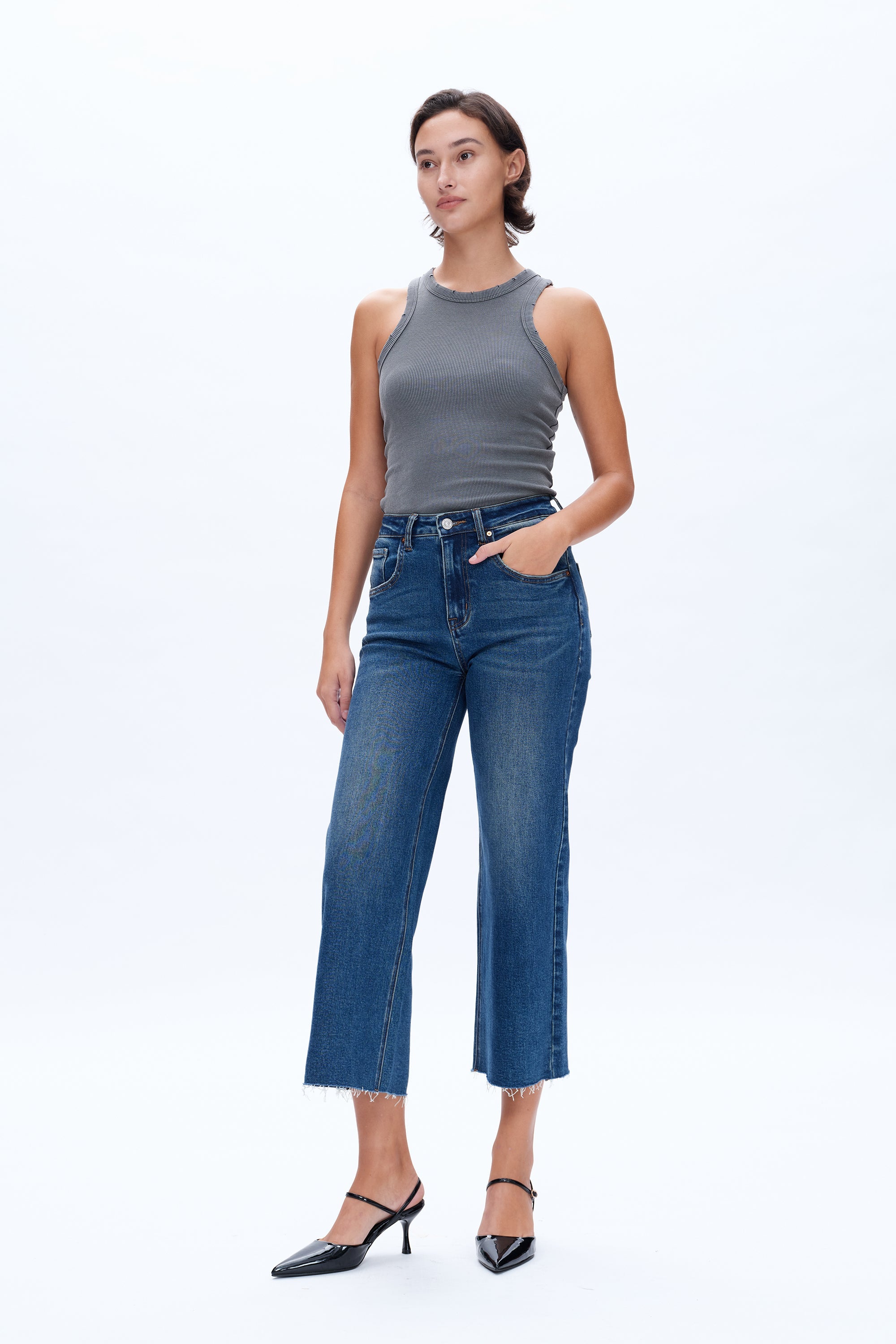High Rise Wide Leg Jeans