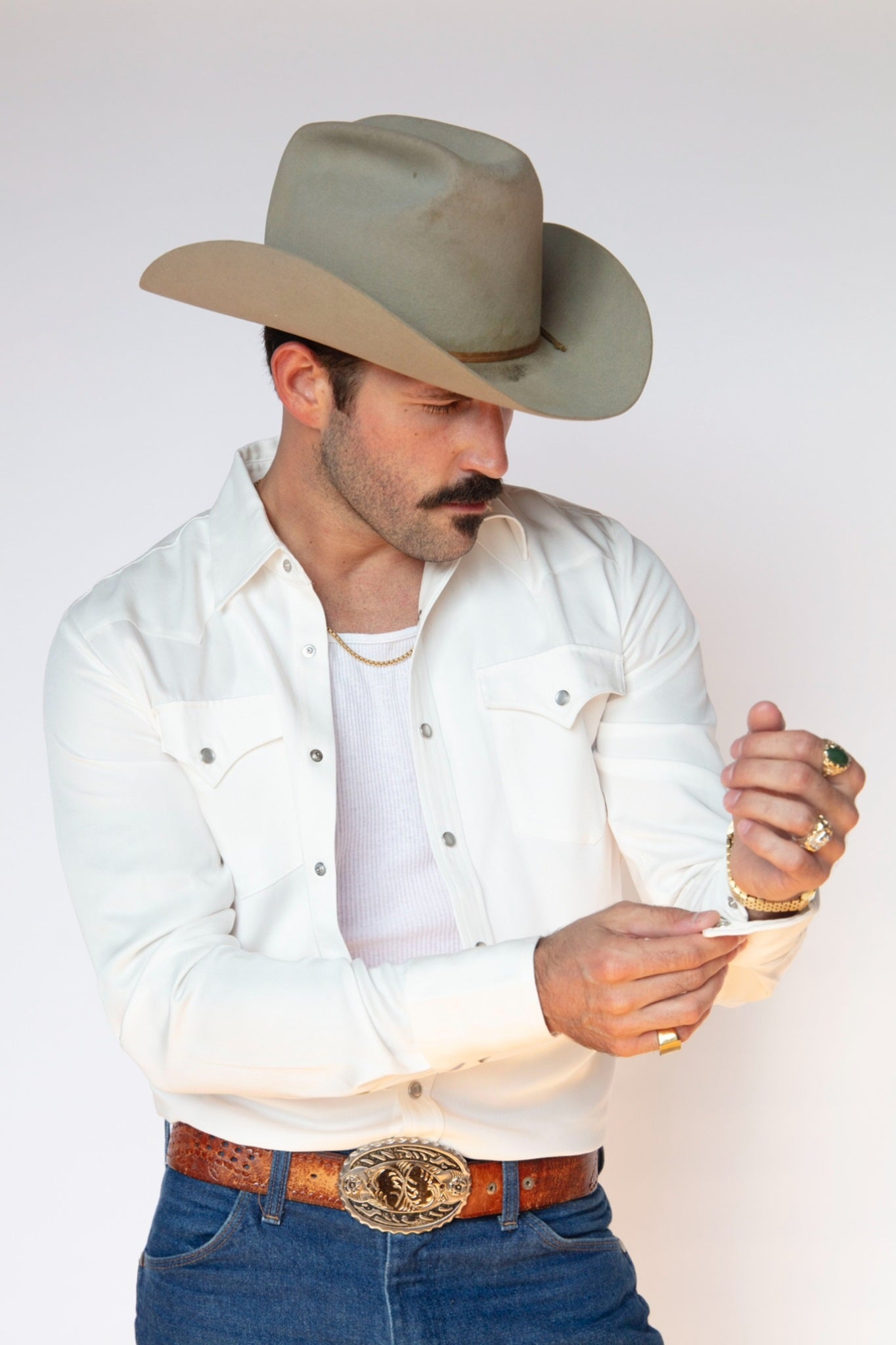 Denver White Classic Western Shirt (In-Store Only)