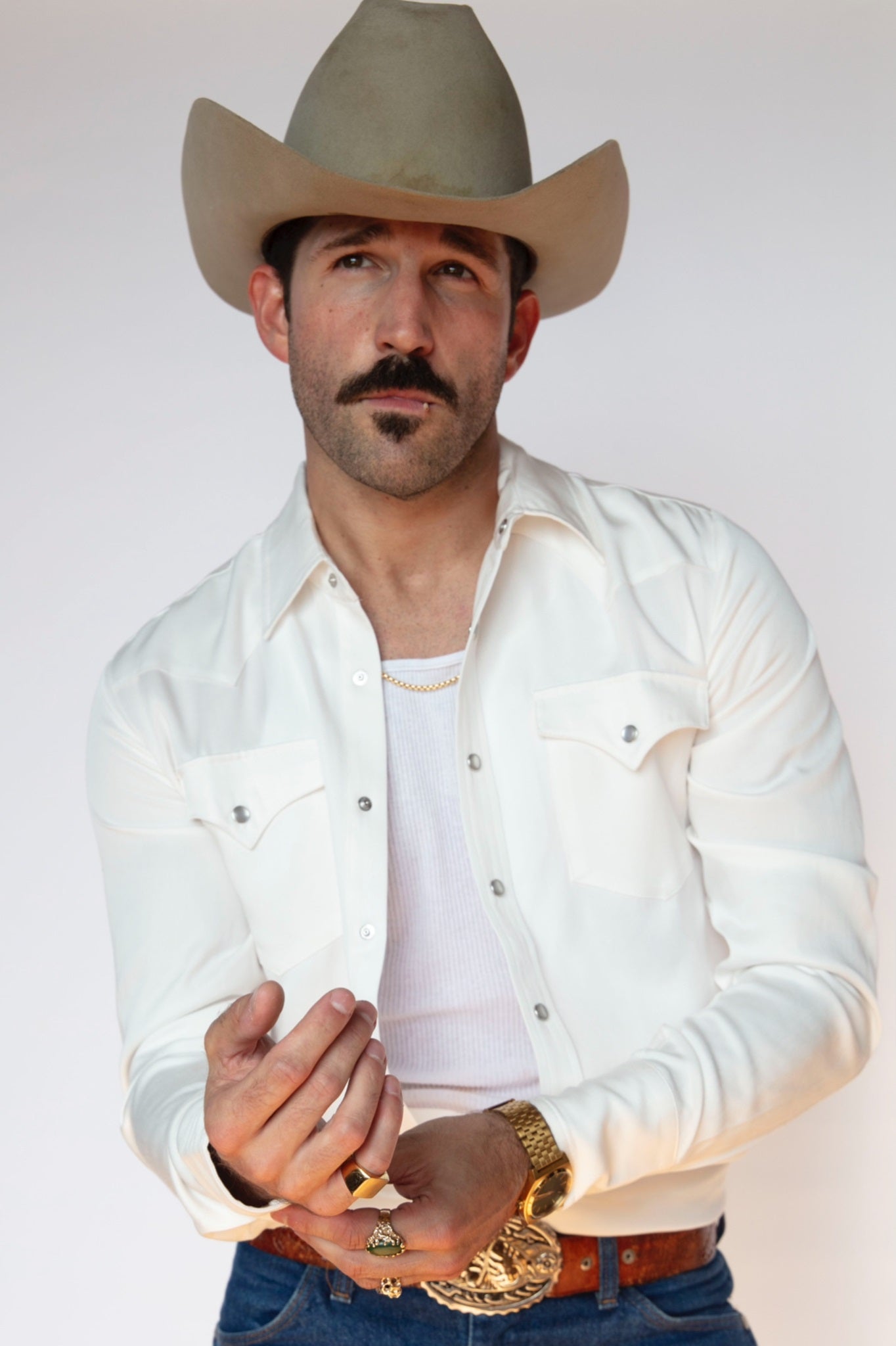 Denver White Classic Western Shirt (In-Store Only)