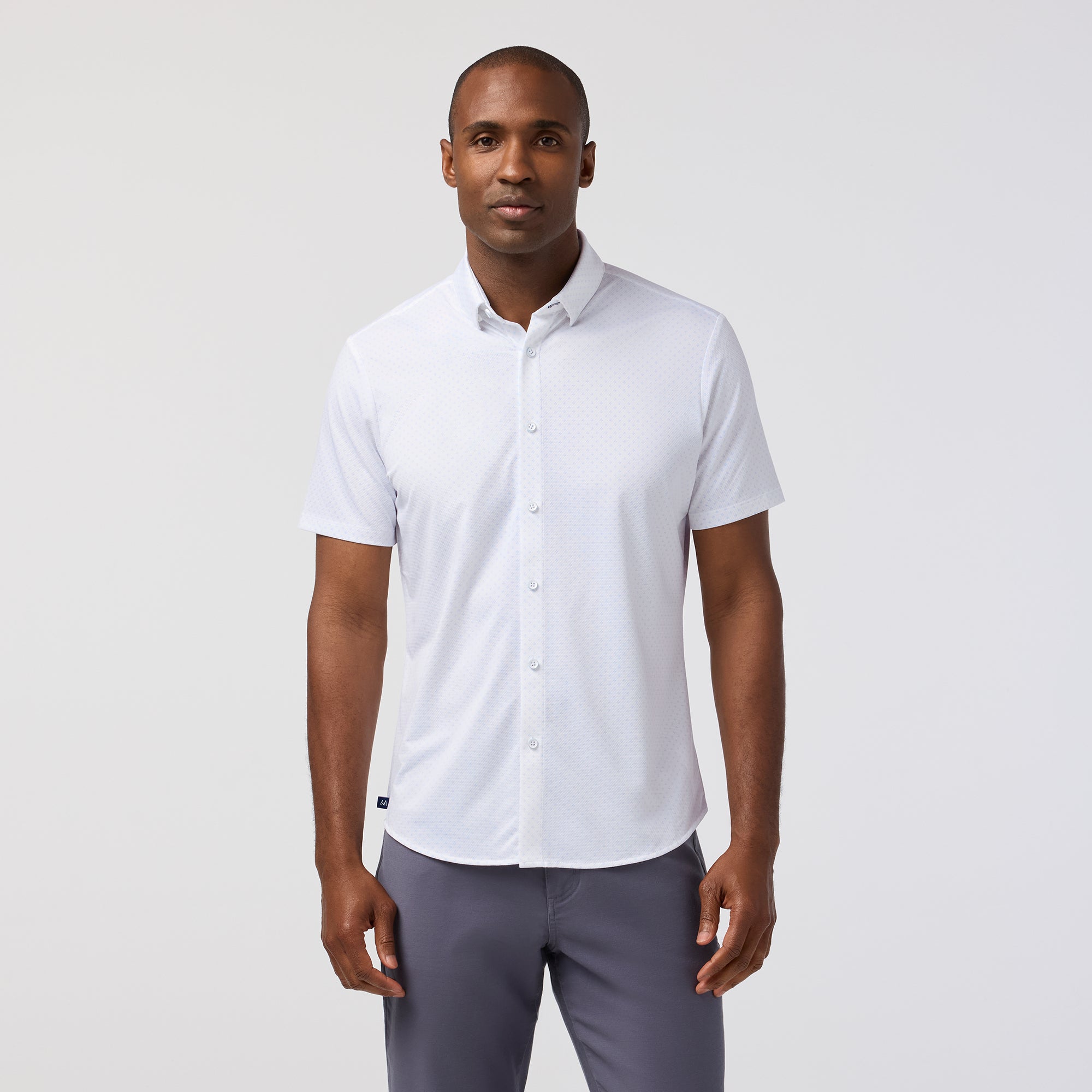 Halyard SS Dress Shirt - White Petal