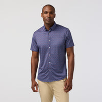 Halyard SS Dress Shirt - Midnight Navy leaf