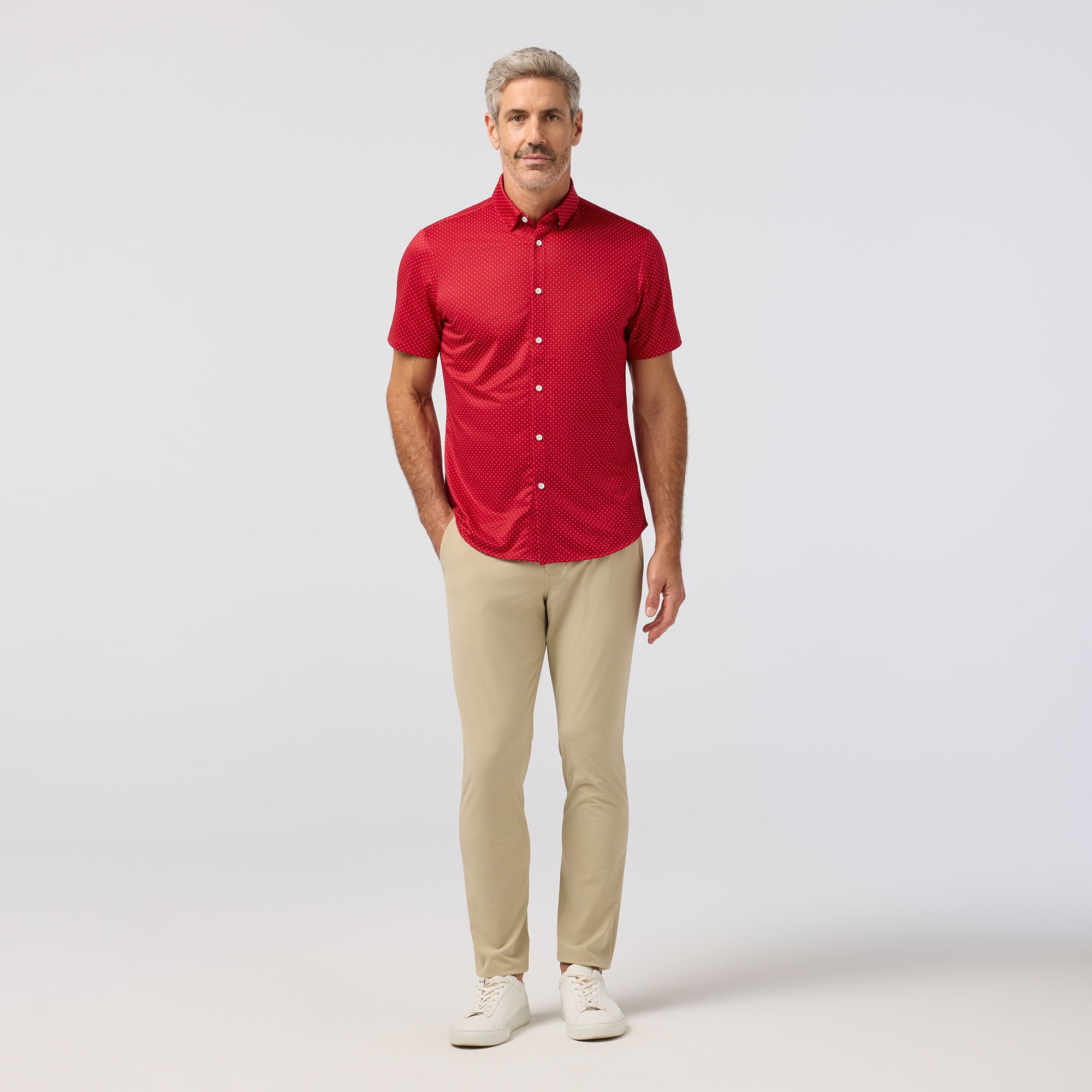 Halyard SS Dress Shirt - Red Hot Dot