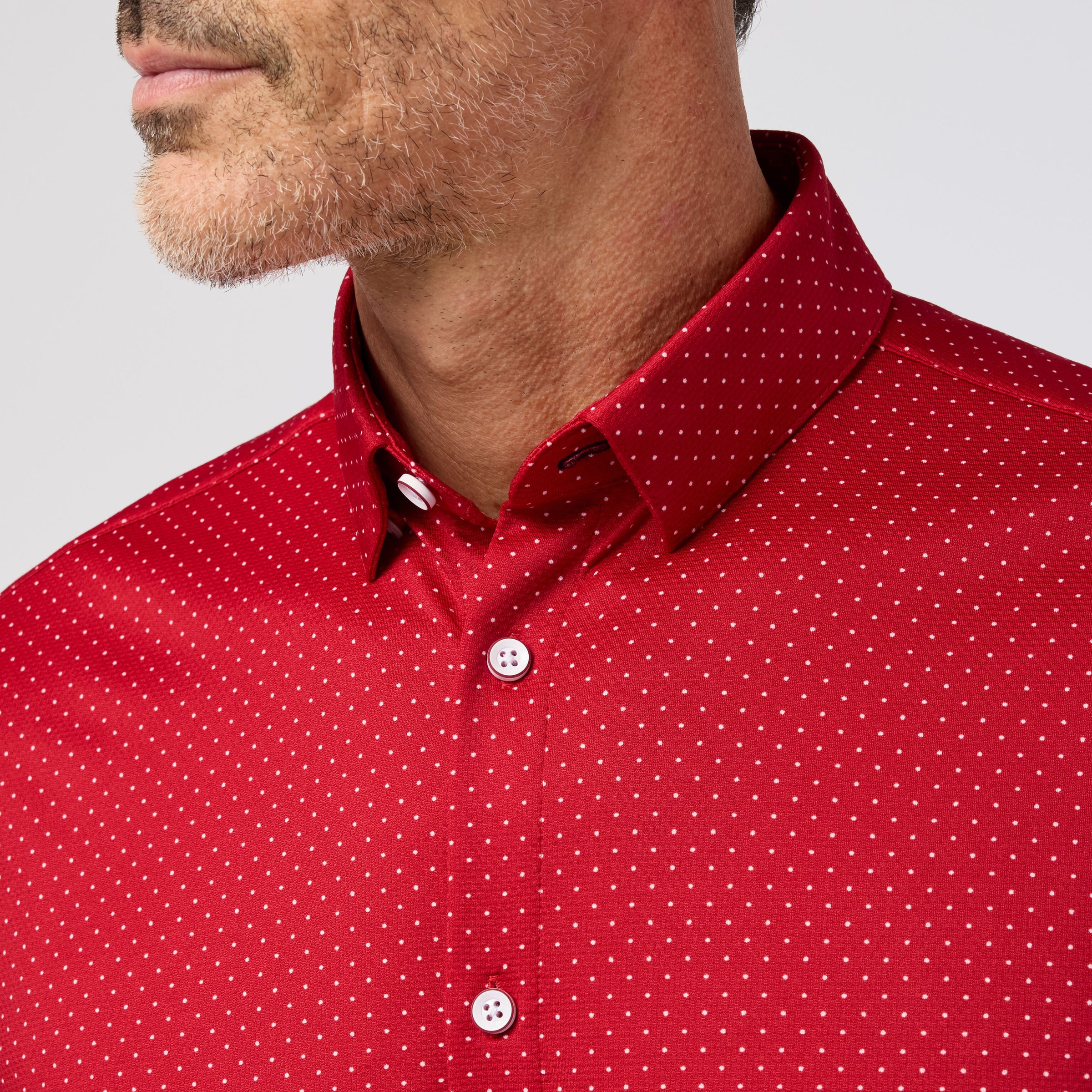 Halyard SS Dress Shirt - Red Hot Dot