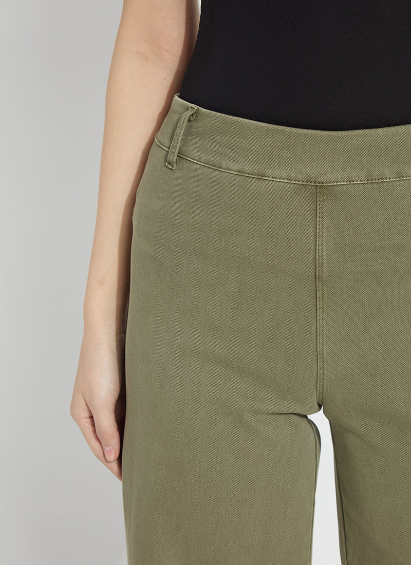 Erin Hi Waist Wide Leg - Antique Wash Smoked Green