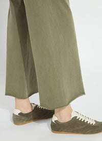 Erin Hi Waist Wide Leg - Antique Wash Smoked Green