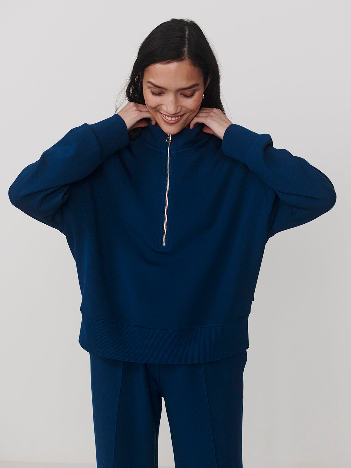 Mavis Mockneck Pullover - Sea Blue