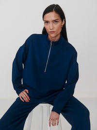 Mavis Mockneck Pullover - Sea Blue