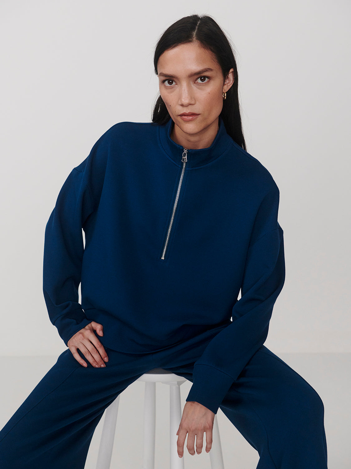 Mavis Mockneck Pullover - Sea Blue