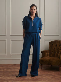 Mavis Mockneck Pullover - Sea Blue