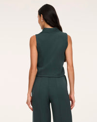 Shawl Collar Half Zip Jumpsuit - Night Forest