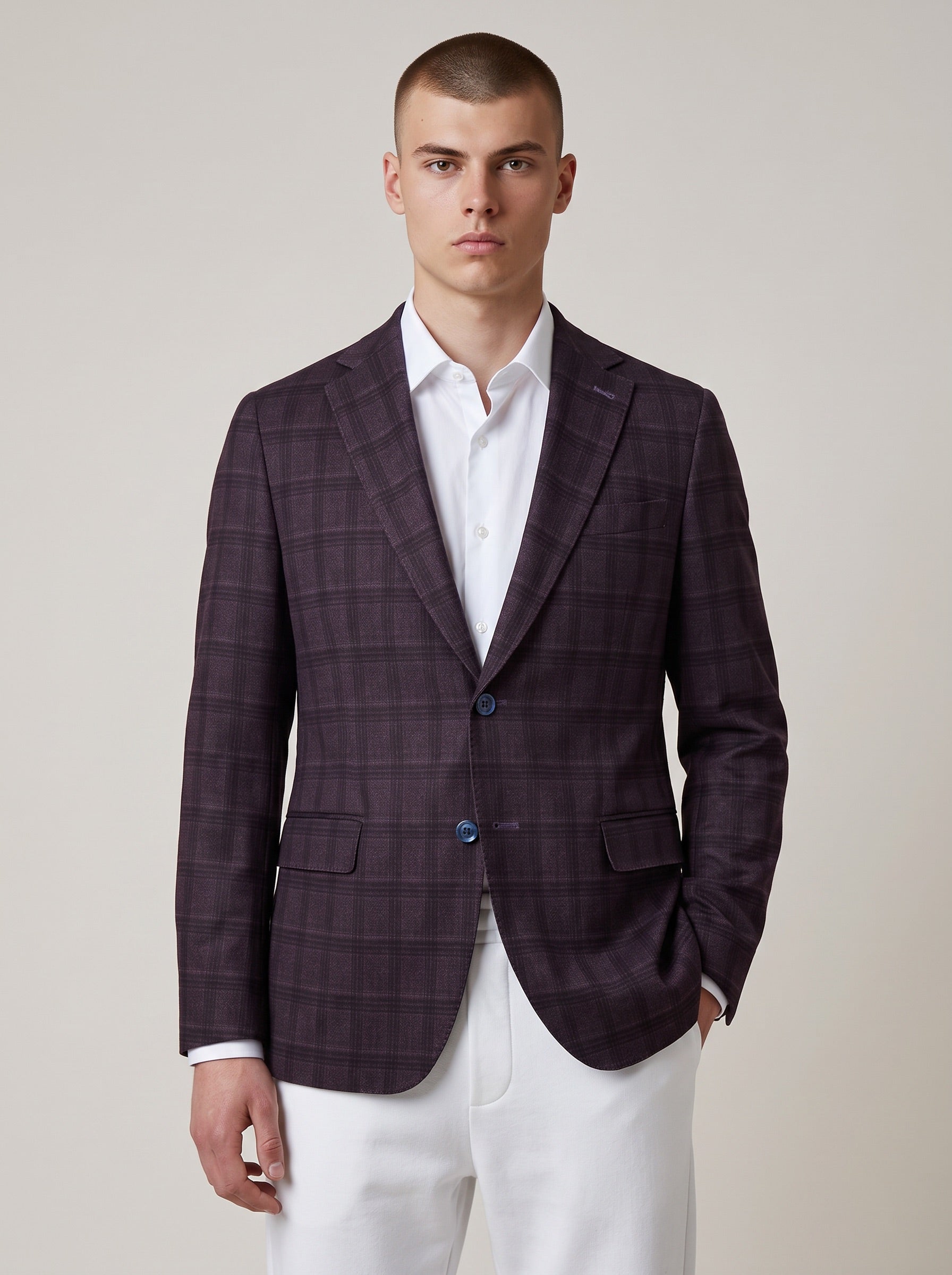 Hillsboro Bordo Windowpane Sport Coat