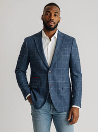 Sherwood Navy Windowpane Sport Coat