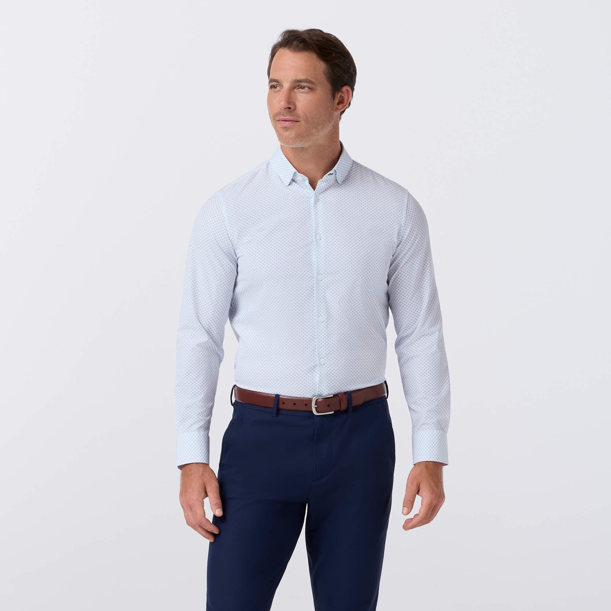 Leeward Dress shirt - Cloud Blue Crest Dot