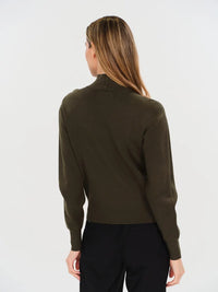 Taylor Criss Cross Keyhole Sweater - Olive