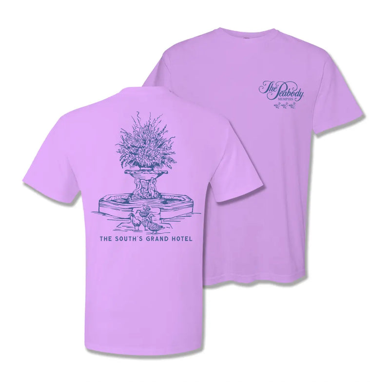 The Peabody Fountain Sketch Tee - Neon Orchid Lansky Bros.