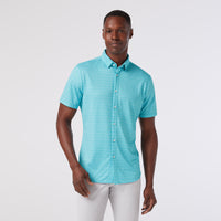 Halyard SS Dress Shirt - Teal Diamond Mirage