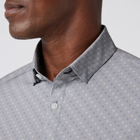 Leeward No Tuck Dress Shirt - Silver Dotted Diamond