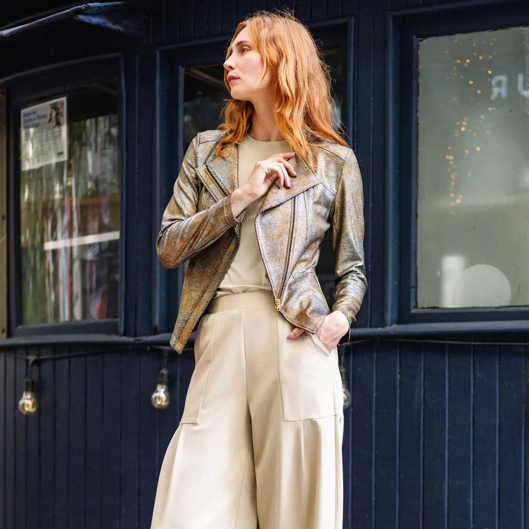 Metallic Liquid Leather™  Signature Jacket - Copper Clara Sun Woo