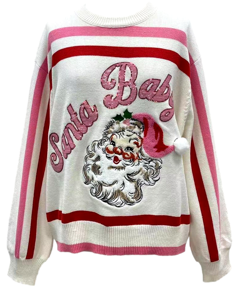 'Santa BaBy" Fuzzy Santa Sweater