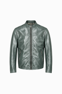 Lucio Leather Jacket - Sage Green