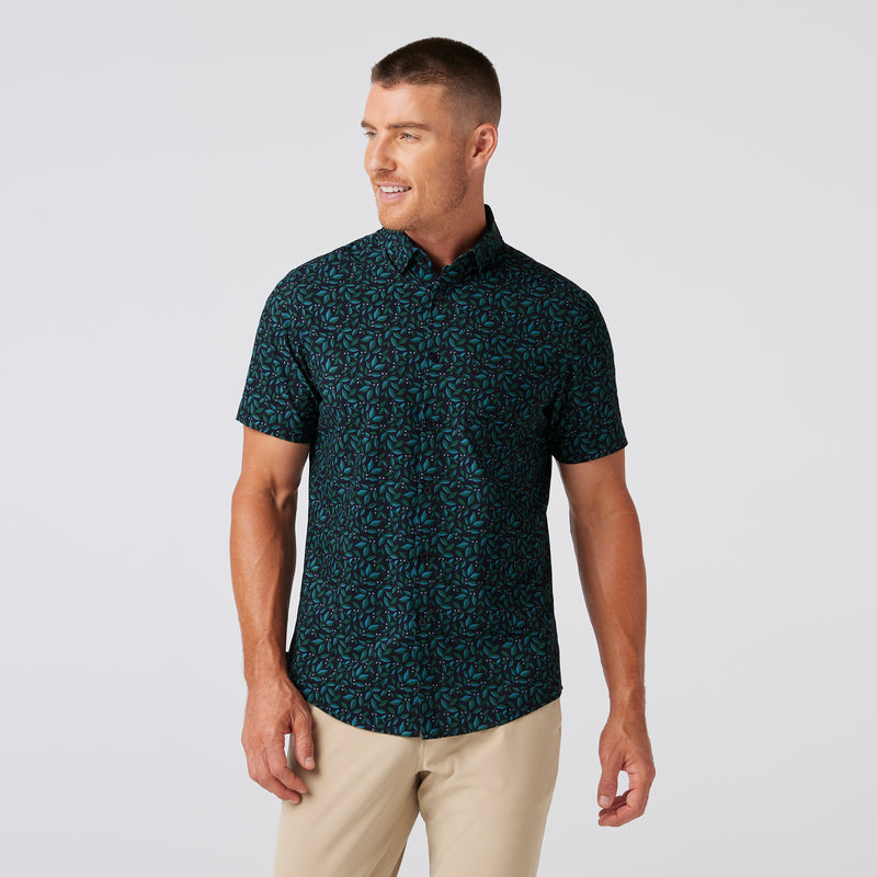 Leeward Dress Shirt - Navy Foliage