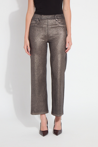 Metallic Coated Wide Leg Pants