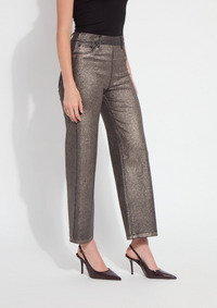 Metallic Coated Wide Leg Pants