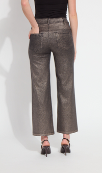 Metallic Coated Wide Leg Pants