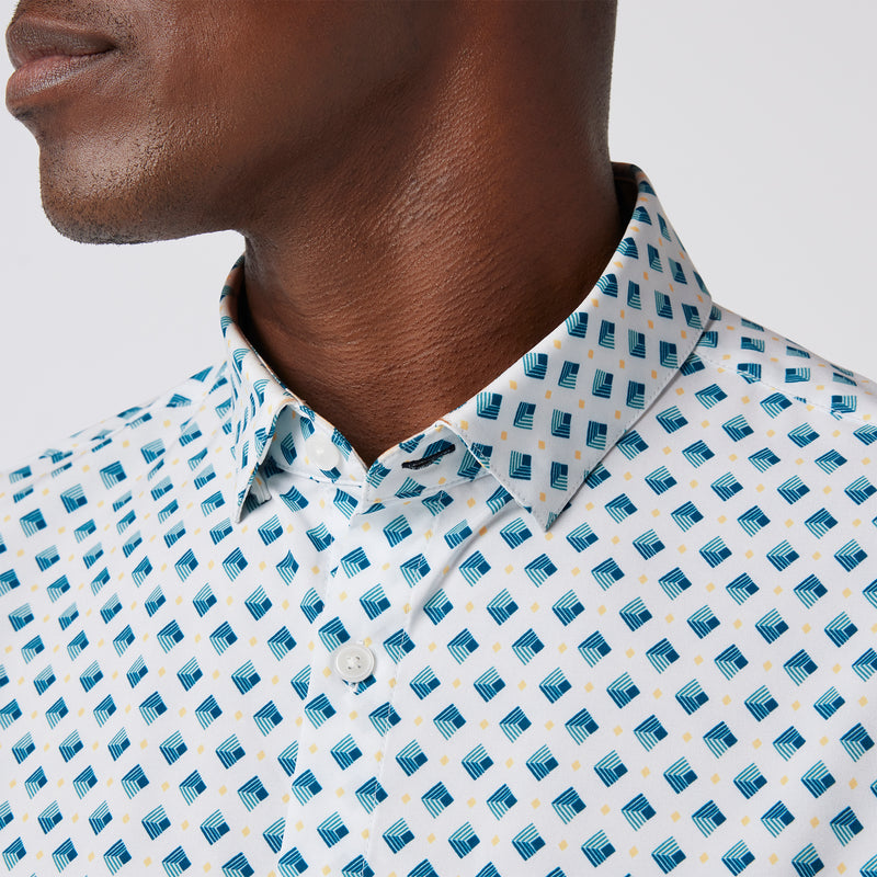 Leeward Dress Shirt - White Layered Diamond